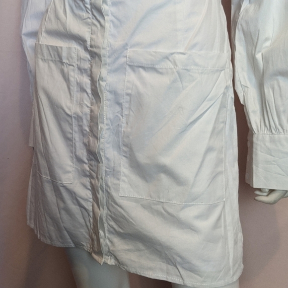 Missguided Cut Out White Button Up Shirt Dress size 8 - Picture 2 of 9
